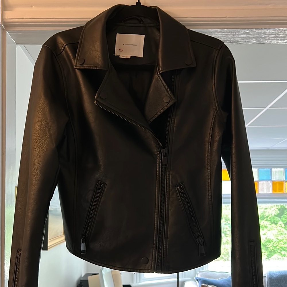 Anthropologie Black Leather Moto Jacket